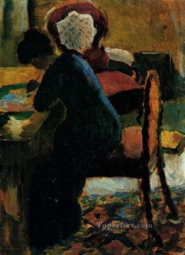 August Macke Painting - Elisabeth At The Desk August Macke